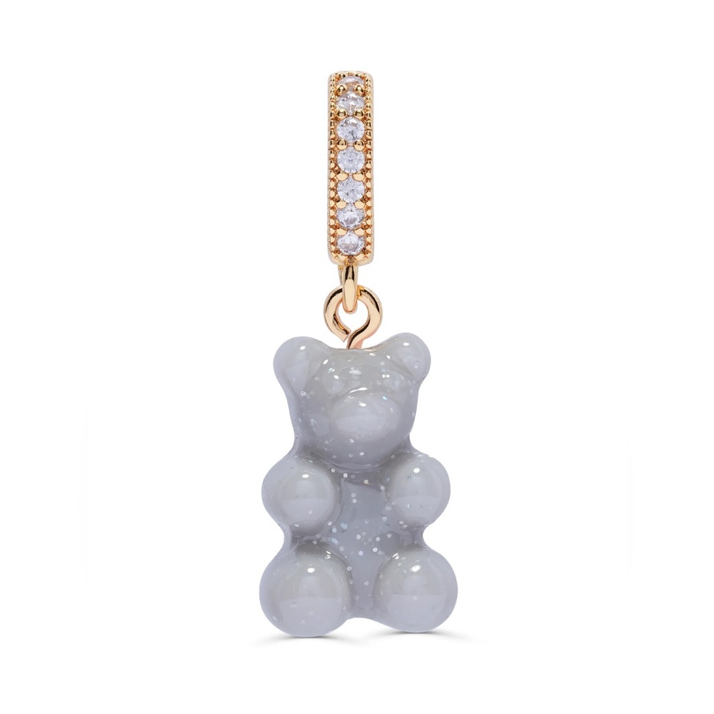 New! Crystal Haze | Nostalgia Bear - Pave Connector - Gold Plated - Steel Grey